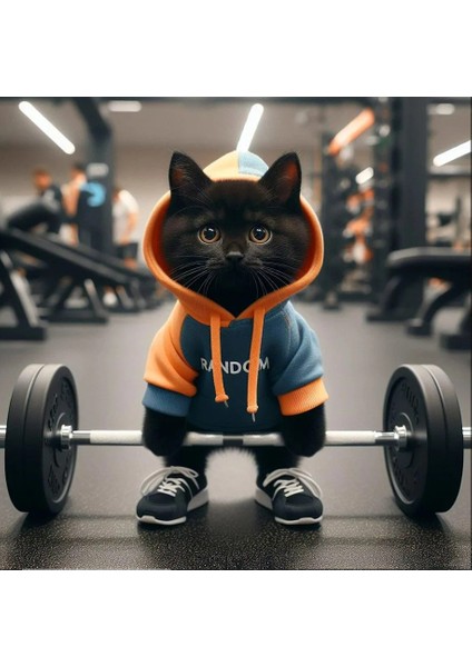 Şirin Fitness Kedi Dekoratif Heykel (Yurt Dışından)