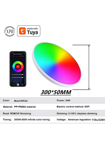 Akıllı Wifi Uzaktan Kumandalı Tavan Lambası (Yurt Dışından)