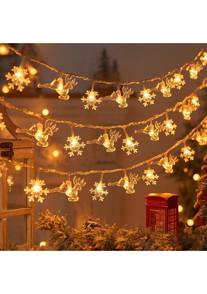 Yeni LED Elk Noel Ağacı Kar Tanesi Yıldız Işığı Dize Tatil Dekorasyon Kapalı Noel Dekorasyon Fenerler (Yurt Dışından)