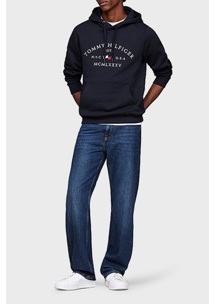 Pamuklu Regular Fit Kanguru Cepli Kapüşonlu Sweat Erkek Sweat MW0MW37244 Dw5