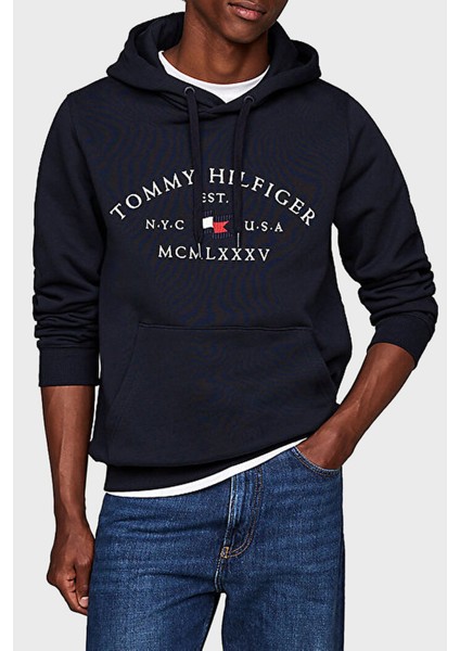 Pamuklu Regular Fit Kanguru Cepli Kapüşonlu Sweat Erkek Sweat MW0MW37244 Dw5