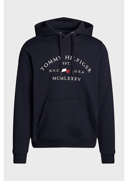 Pamuklu Regular Fit Kanguru Cepli Kapüşonlu Sweat Erkek Sweat MW0MW37244 Dw5