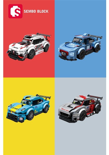 Sembo Block Speed Alliance Current Racing Team 209 Parça Yapı Blokları LEGO ile Uyumlu (714029)