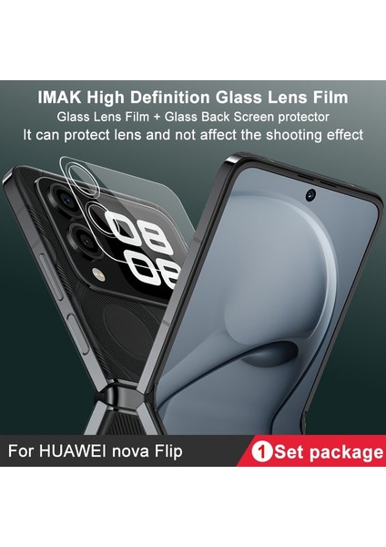 1 Takım Imak Lens + Arka LCD Film Huawei Nova Flip Için (Yurt Dışından)