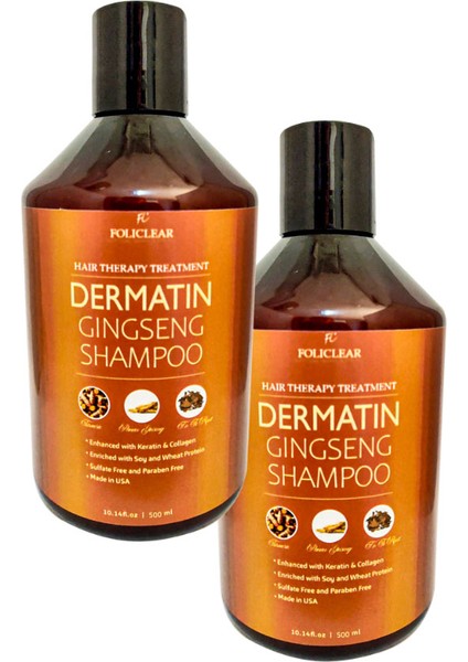 Dermatin Shampoo Ginsengli Özel Bakım Şampuanı 500 ml x 2 adet + Jel