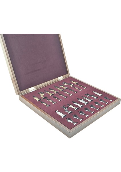 Gifthome Büyük Boy Metal Osmanlı-Bizans Satranç Tk. Parlak ve Ceviz Desenli Sandıklı Mdf TAHTASI(36X36 Cm.) indirimleri