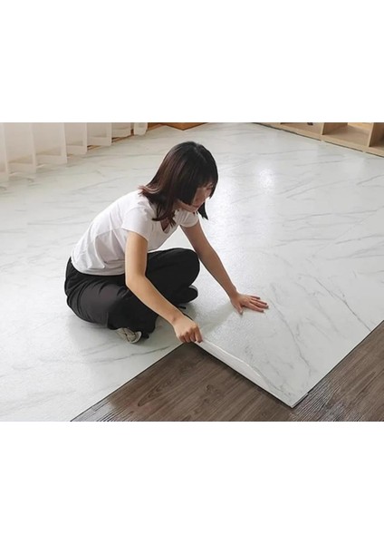 kendinden yapışkanlı yer zemin ve duvar kaplama paneli arkası kauçuklu 60 x 60 cm floor pvc panel 6216