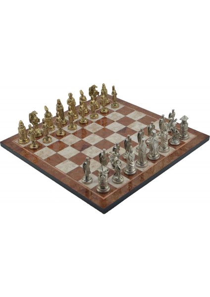 Gifthome Metal Satranç Takımı/seti; Büyük, Osmanlı&bizans, Parlak ve Mocha Desenli Satranç Tahtası fiyatları