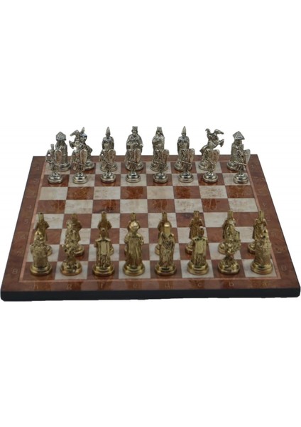Gifthome Metal Satranç Takımı/seti; Büyük, Osmanlı&bizans, Parlak ve Mocha Desenli Satranç Tahtası fırsatları