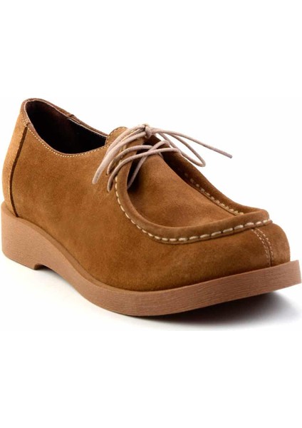 Toprak Süet Hakiki Deri Kadın Loafer Ayakkabı K01032162002