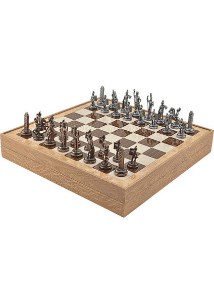 Gifthome Orta Boy Metal Yunan Mitolojisi Satranç Tk. Antik ve Rustik Desenli Sandıklı Mdf TAHTASI(36X36 Cm.) fiyatları