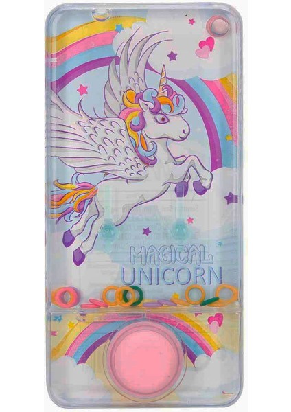 Retro Oyuncaklar Kanatlı Unicorn Desenli Su Oyunu Halka Geçirme Oyunu