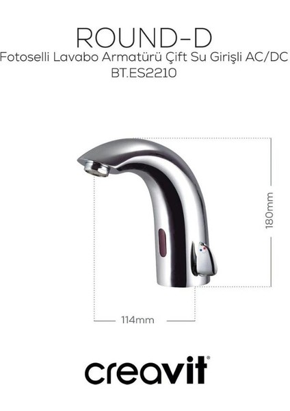 Fotoselli Lavabo Armatürü Çift Su Girişli