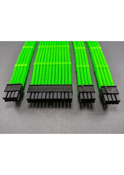 Psu Uzatma Kablo Set Uv Yeşil Sleeved