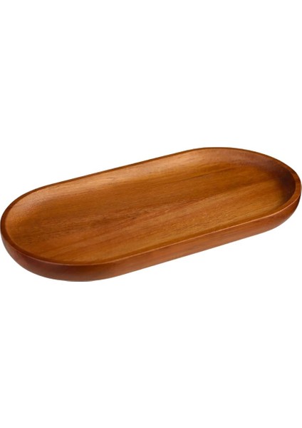 Dayanıklı Ahşap Akasya Oval Sunumluk 7B109