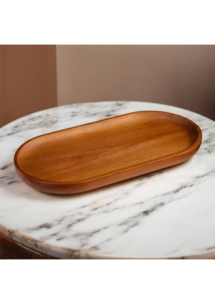 Dayanıklı Ahşap Akasya Oval Sunumluk 7B109 fırsatları