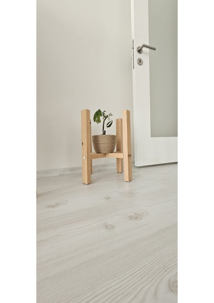 Ahşap Dekoratif Saksı Altlığı Tekli 40*30*30 cm