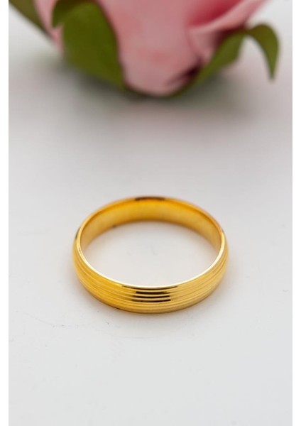 22 Ayar Altın Çizgi Bombeli Alyans Nişan Yüzüğü LKYZK1528 modelleri