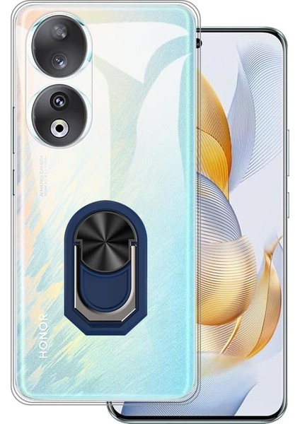 Honor 90 Kılıf Kickstand Yüzüklü Mat Silikon