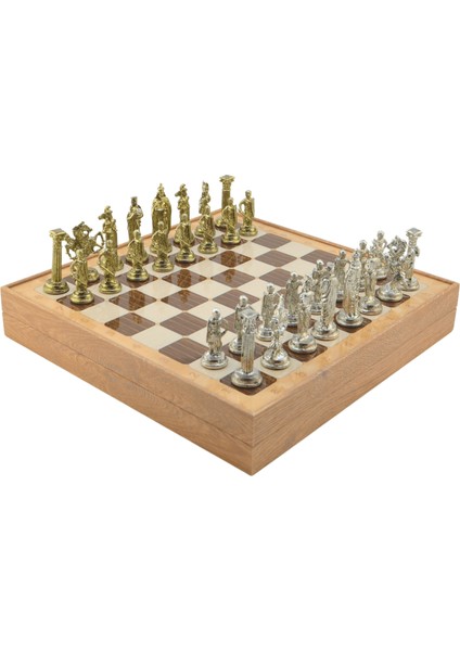 Gifthome Büyük Boy Metal Ingiliz Satranç Takımı Parlak ve Rustik Desenli Sandıklı Mdf TAHTASI(36X36X6 Cm.) fiyatları