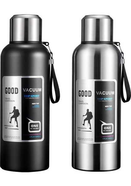Büyük Kapasiteli Vakum Tüm Çelik 316 Paslanmaz Çelik Su Yalıtım Kabı Açık Seyahat Termos 600ML/800ML/1000ML/1500ML/2000ML (Yurt Dışından)