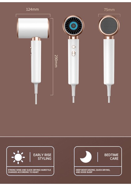 Ev Tipi Anyon Saç Kurutma Makinesi Saça Zarar Vermez Yüksek Güçlü 2000W Yüksek Hızlı Rüzgar Türbini (Yurt Dışından) indirimleri