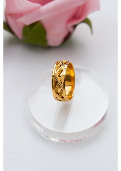 22 Ayar Altın Kalemli Alyans Nişan Yüzüğü LKYZK1531