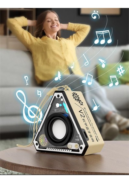 V2 Kablosuz Bluetooth Hoparlör Mekanik Bas Mini Çelik Top Açık Mini Taşınabilir (Yurt Dışından)
