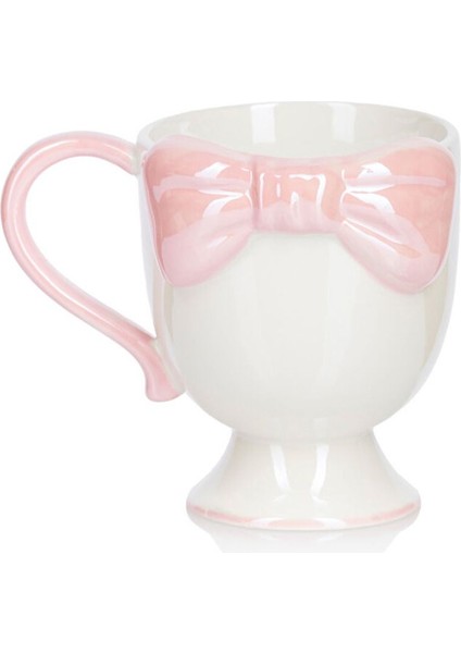 Beyaz Fiyonk Desenli Prenses Seramik Kupa 300 ml indirimleri