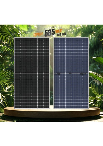 Topcon 585W Watt Güneş Paneli Monokristal 144 Hücre Solar Panel