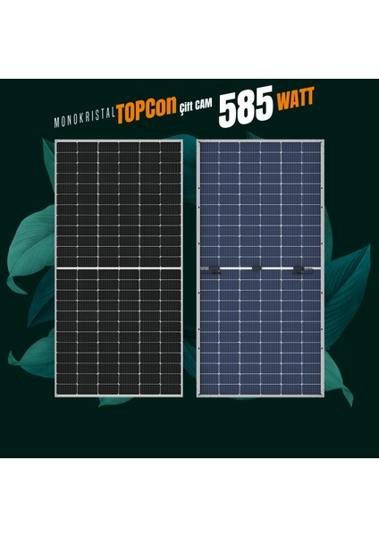 Topcon 585W Watt Güneş Paneli Monokristal 144 Hücre Solar Panel