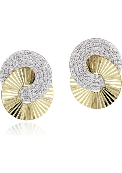 Vıp Kıvrım Detaylı Yelpaze Model Çelik Küpe