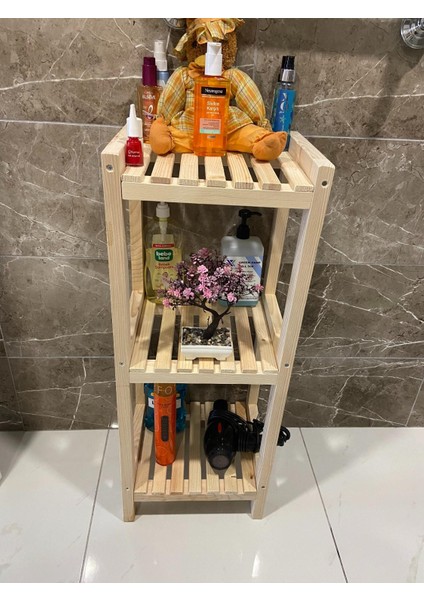 Ahşap 3 Katlı 90*35*30 Banyo Düzenleyici