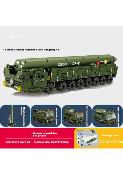 Dongfeng 41 Icbm Montaj Modeli Erkek Yapı Taşı Oyuncak (Yurt Dışından)