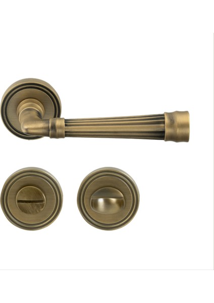 Gain Kapı Kolu Wc Tipi Antik Bronz Renkli 2'li Avantaj Paket