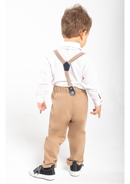 Erkek Bebek & Çocuk Takım Elbise Papyonlu ve Salopet Takım 4 Parça