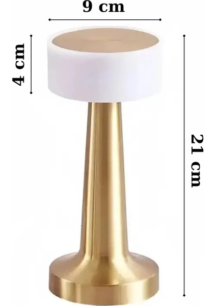 Dekoratif Şarjlı Dokunmatik LED Metal Masa Lambası USB Kablolu Gece Lambası ve Abajur Altın fırsatları