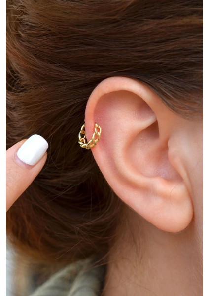 Gold Zincir Model Halka Piercing Tragus Helix Forward Helix Kıkırdak