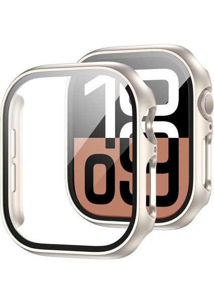 Kasa Koruyucu Kılıf, Apple Watch Series 10/11 46MM ile Uyumlu Ekran Koruyucu, Starlight