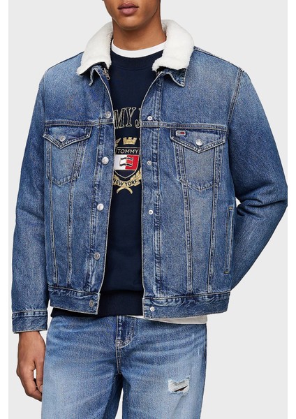 Regular Fit Çift Taraflı Kot Ceket Erkek Kot Ceket DM0DM20470 1bj