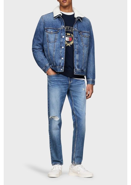 Regular Fit Çift Taraflı Kot Ceket Erkek Kot Ceket DM0DM20470 1bj modelleri
