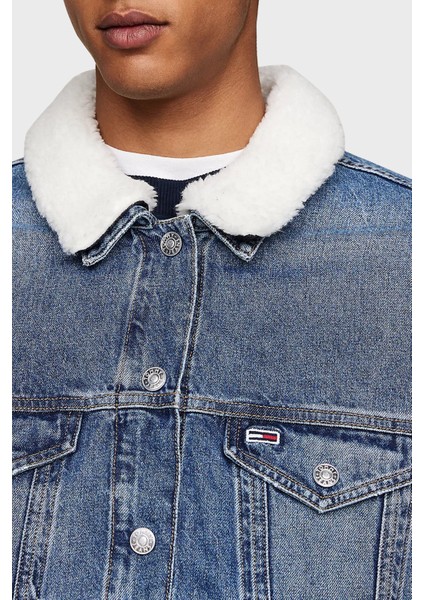 Regular Fit Çift Taraflı Kot Ceket Erkek Kot Ceket DM0DM20470 1bj indirimleri