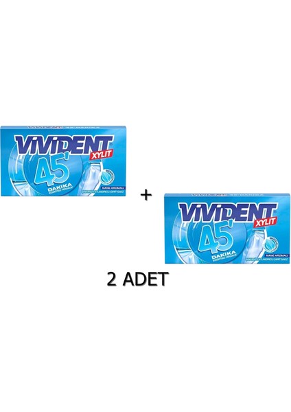 45 Dakika Nane Aromalı Şekersiz-Tatlandırıcılı Şerit Sakız 26 gr 2 Adet