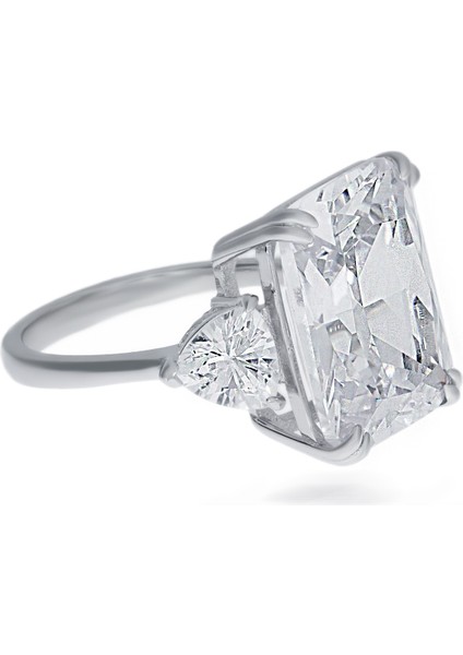 Kadın Dikdörtgen Taşlı Gösterişli Yüzük