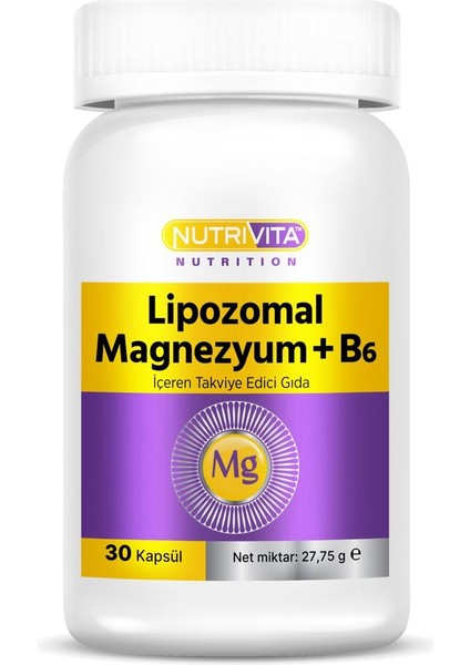Lipozomal Magnezyum B6 Vitamin 30 Kapsül