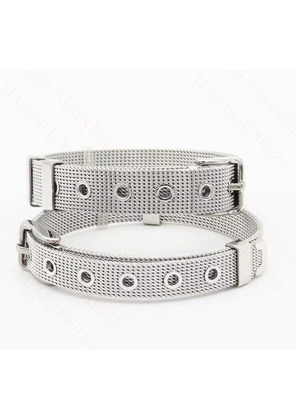 Bilezik Titanyum Çelik Saat Kayışı Aksesuarları Moda Örgü Kayış Çift Bilezik Takı (Yurt Dışından)