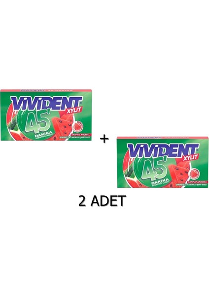 45 Dakika Karpuz Aromalı Şekersiz-Tatlandırıcılı Şerit Sakız 26 gr 2 Adet