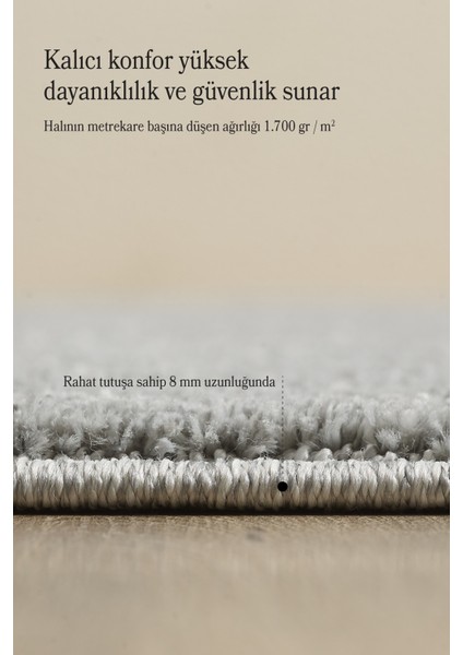 Elit Tasarım Gümüş Yumuşak Dokulu Post Peluş Salon Halısı Oturma Odası Halısı Antialerjik Leke Tutmaz Yuvarlak indirimleri