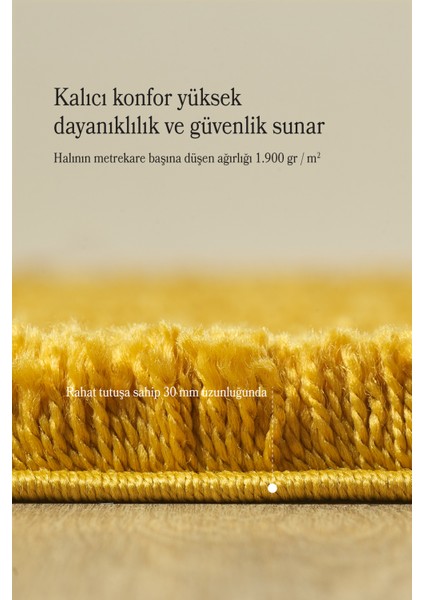 Peluş Halı Gold Oturma Odası Halısı Salon Halısı Uzun Tüylü Toz Vermez Kolay Bakım Yuvarlak