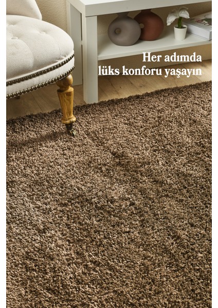 Modern Düz Desen Kahverengi Oturma Odası Halısı Salon Halısı Uzun Tüylü Yumuşak Dokulu Kolay Bakım fiyatları